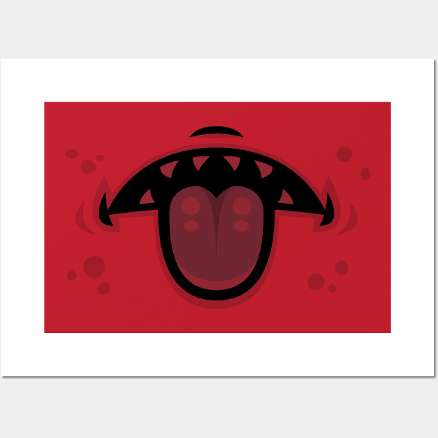 Evil Demon Mouth with Tongue Wall Art by fizzgig